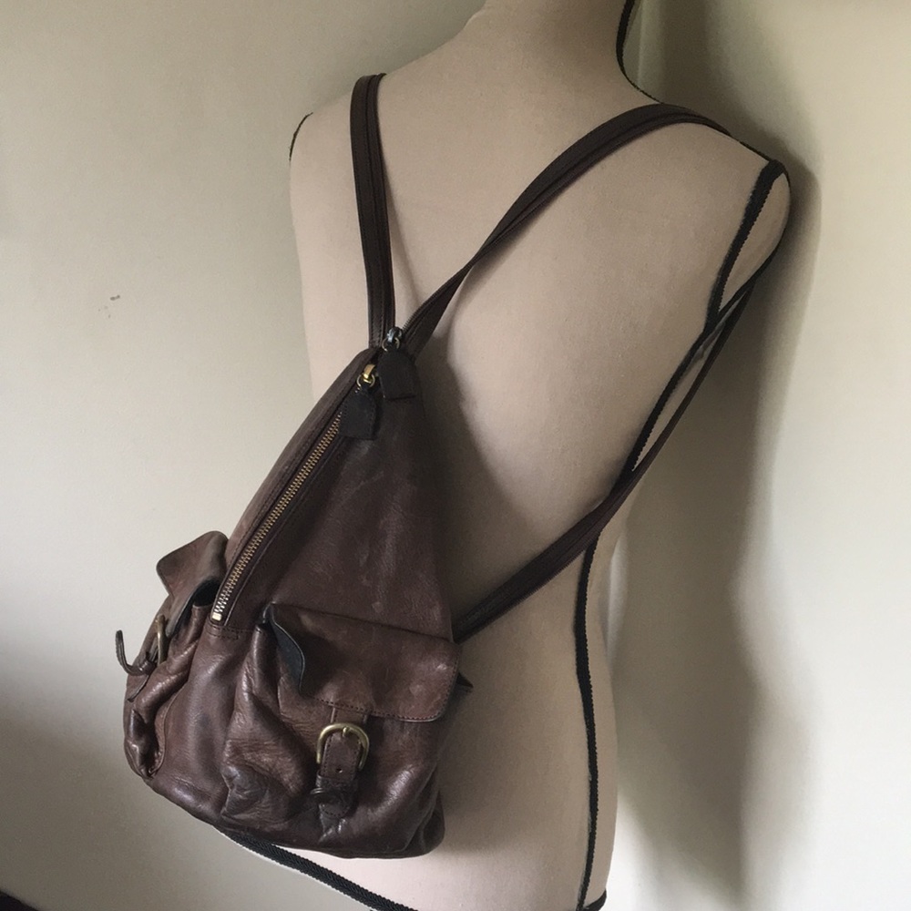 Vintage Boulder Ridge Shafmaster Leather Backpack